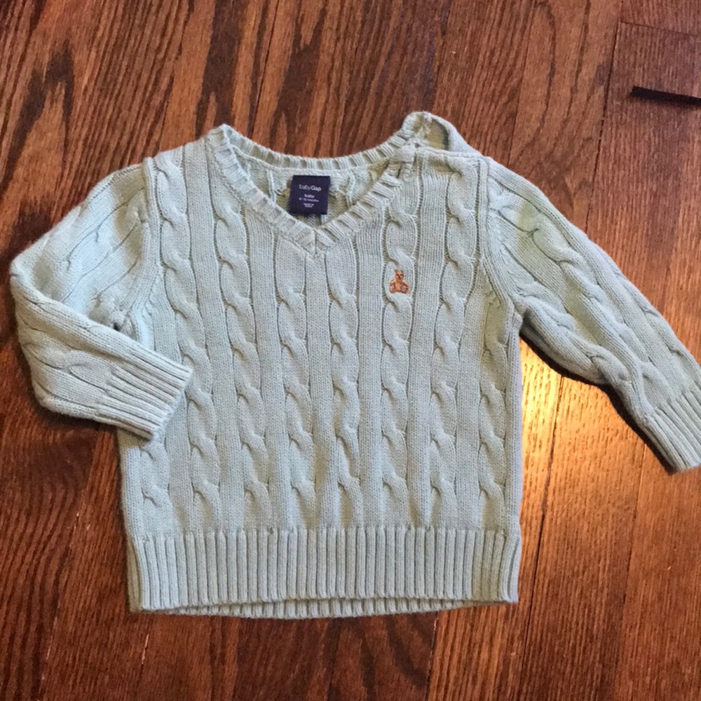 Turquoise Baby Gap sweater